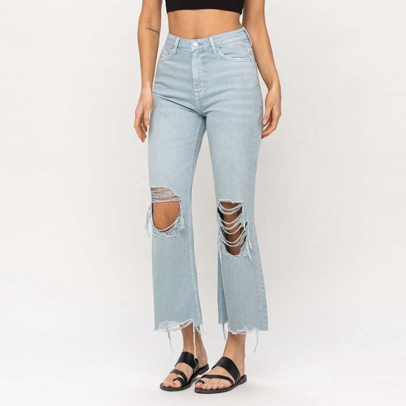 *NEW* Vervet by Flying Monkey 90's Vintage High-Rise Crop Flare Jeans - Picture 3 of 10